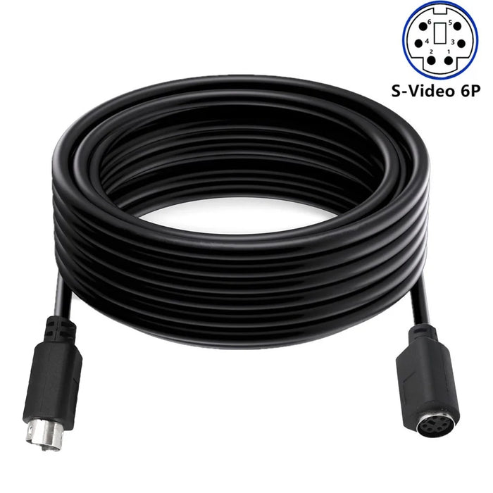 Mini DIN 6 Pin Cable 0.5 Meter Male to Female Straight Head Copper Core Extension Cord - 2