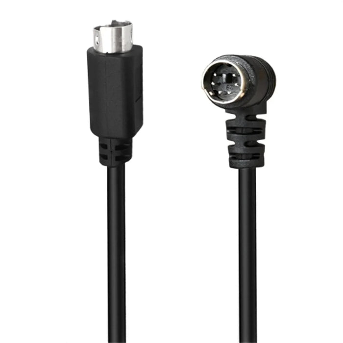 Mini DIN 6 Pin Cable 3 Meter Male Right Angle to Male Straight Connector Copper Core Extension Cord - 1