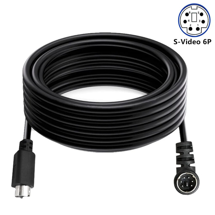 Mini DIN 6 Pin Cable 3 Meter Male Right Angle to Male Straight Connector Copper Core Extension Cord - 3