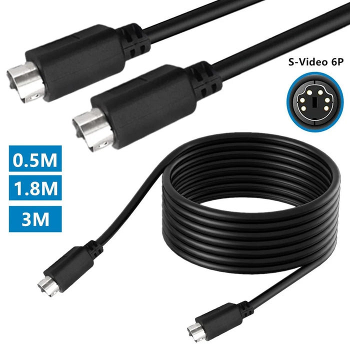 Mini DIN 6 Pin Cable 3 Meter Male to Male Straight Connectors Copper Core Extension Cord - 4