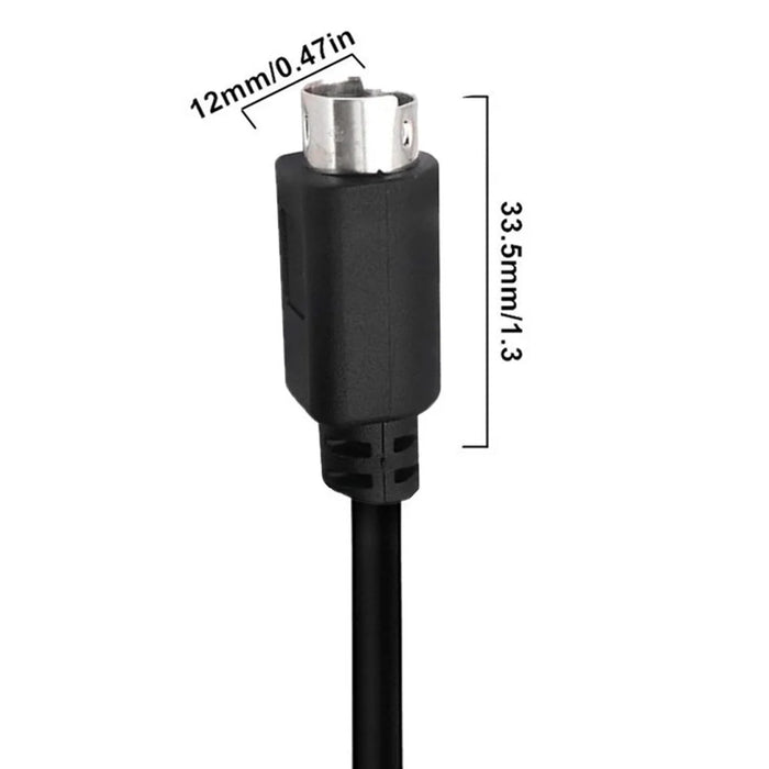 Mini DIN 6 Pin Cable 3 Meter Male to Male Straight Connectors Copper Core Extension Cord - 5