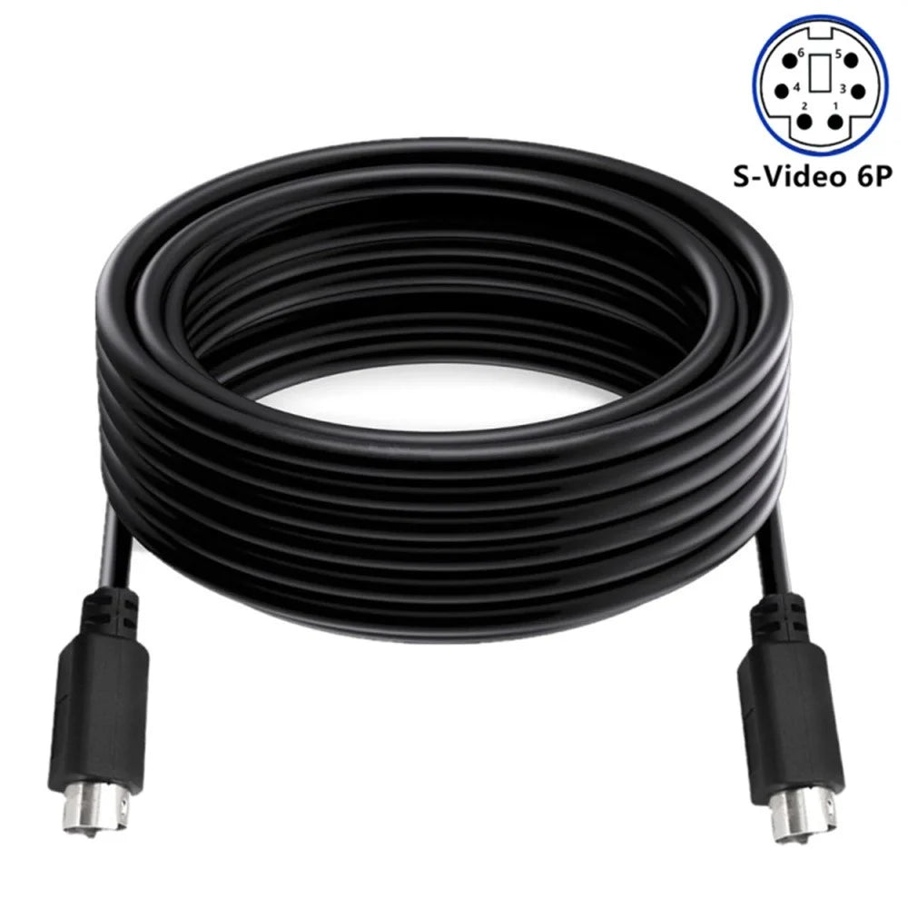 Mini DIN 6 Pin Cable 0.5 Meter Male to Male Straight Connectors Copper Core Extension Cord - 3