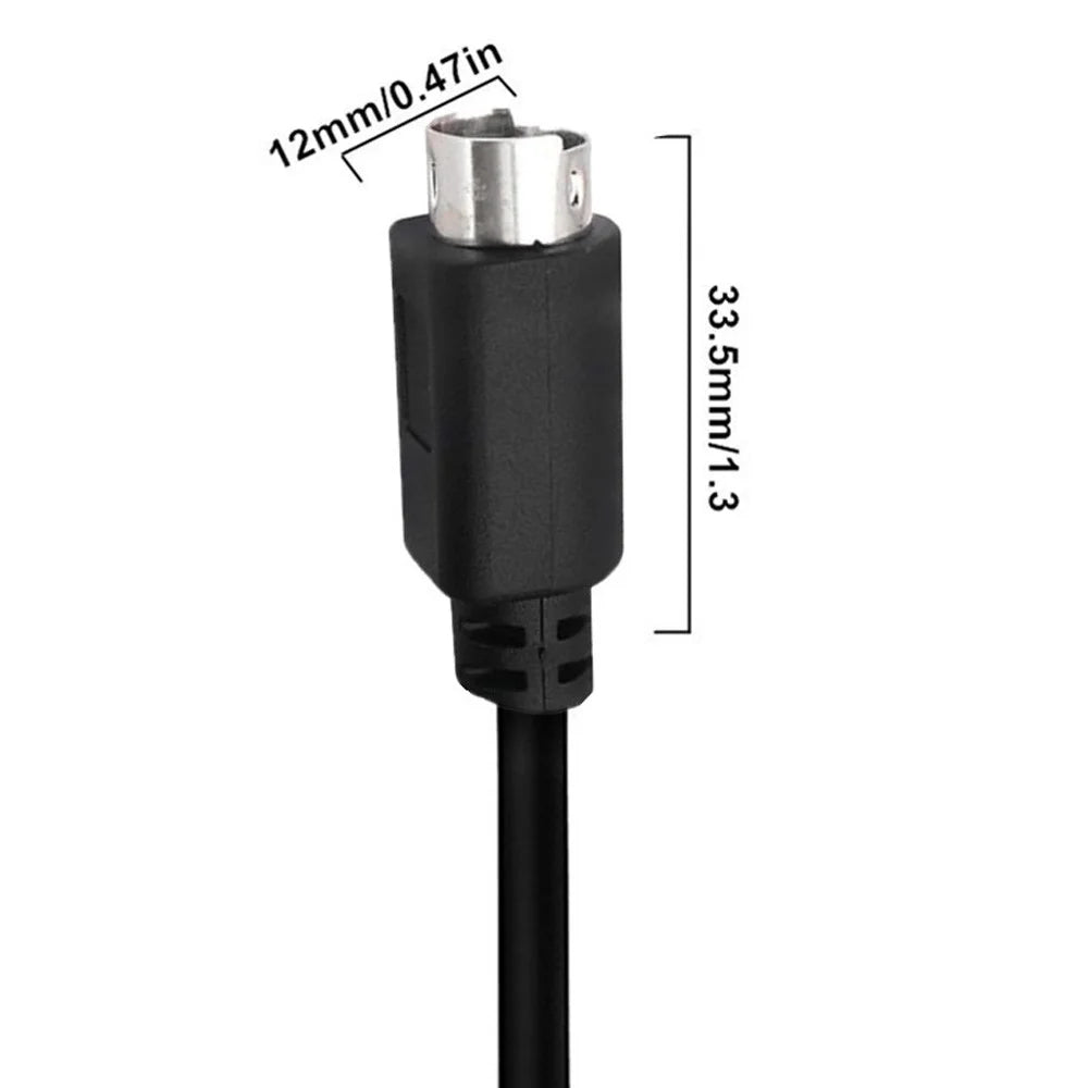 Mini DIN 6 Pin Cable 0.5 Meter Male to Male Straight Connectors Copper Core Extension Cord - 5