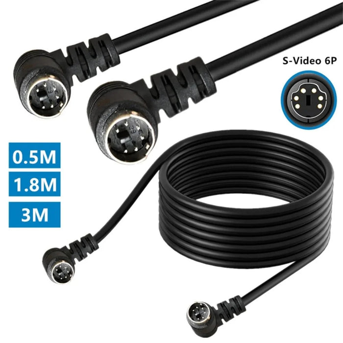 Mini DIN 6 Pin Cable 3 Meter Male to Male Double Right Angle Connector Copper Core Extension Cord - 4