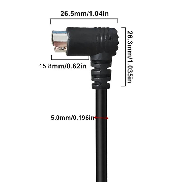 Mini DIN 6 Pin Cable 3 Meter Male to Male Double Right Angle Connector Copper Core Extension Cord - 5