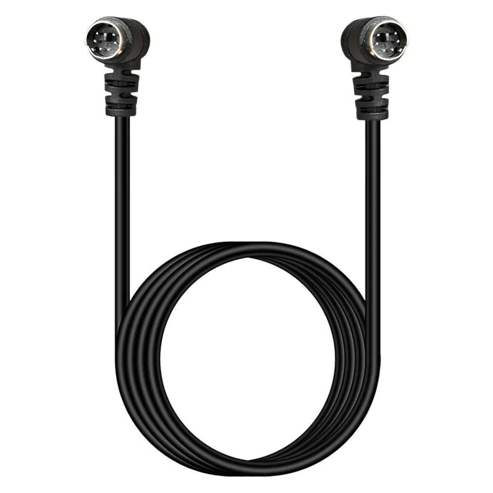 Mini DIN 6 Pin Cable 0.5 Meter Male to Male Double Right Angle Connector Copper Core Extension Cord - 2