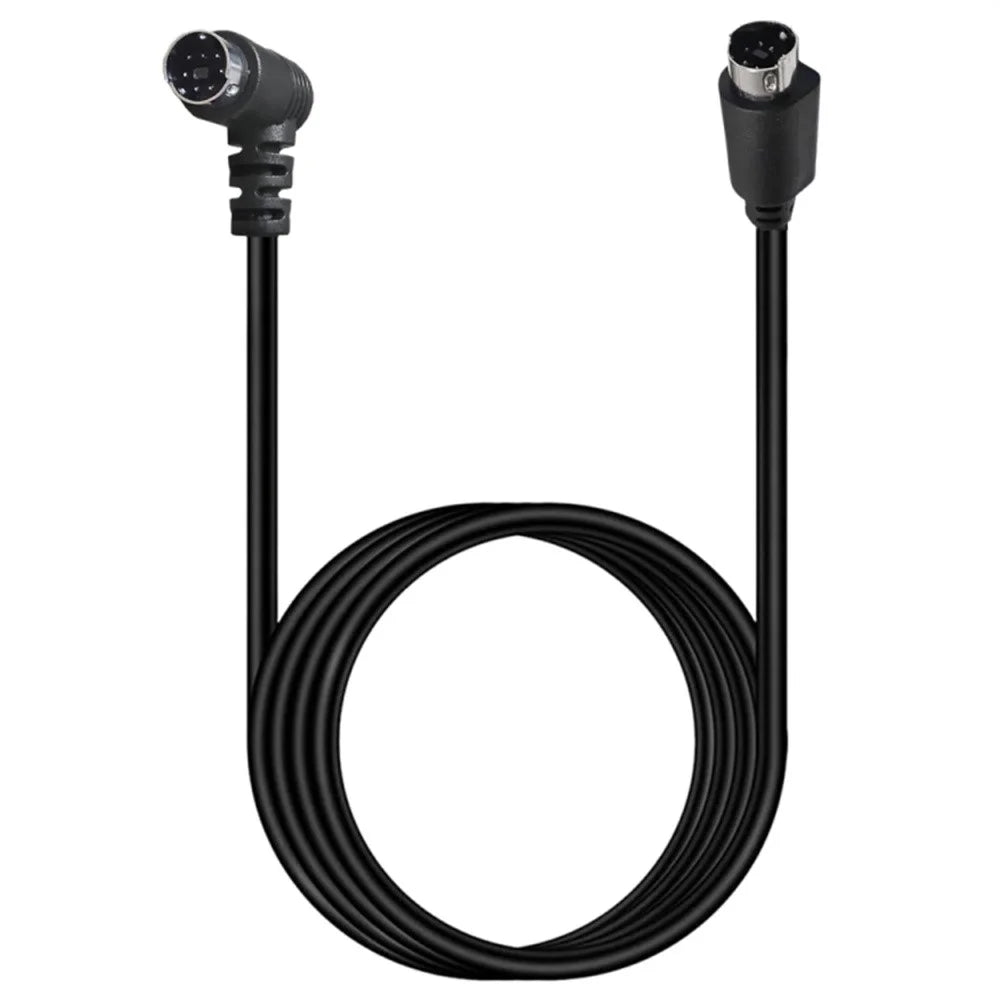 0.5m Mini DIN 7 Pin S-Video Cable Straight Male to Elbow Male Audio Video Transfer Cord - 2