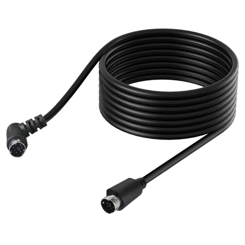 0.5m Mini DIN 7 Pin S-Video Cable Straight Male to Elbow Male Audio Video Transfer Cord - 3