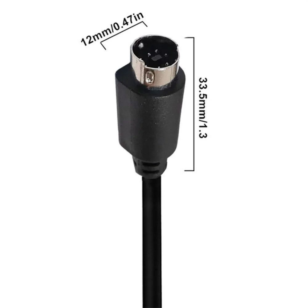 3m Mini DIN 7 Pin S-Video Cable Straight Male to Male Audio Video Transfer Cord - 6