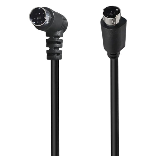 1.8m Mini DIN 7 Pin S-Video Cable Straight Male to Elbow Male Audio Video Transfer Cord - 1