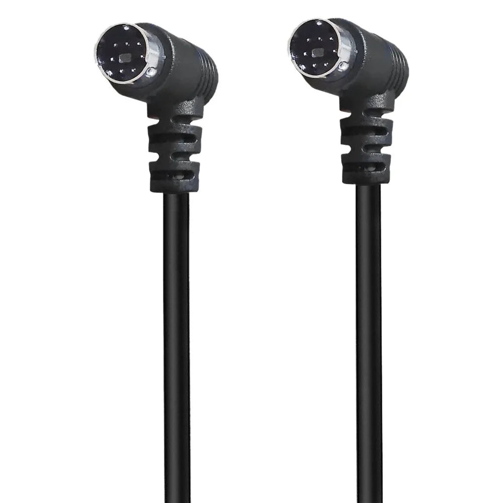 1.8m Mini DIN 7 Pin S-Video Cable Elbow Male to Elbow Male Audio Video Transfer Cord - 1