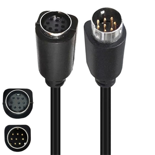 1.8m S-Video Cable Mini DIN 8 Pin Male to Female Cord for Set Top Box Computer TV Monitor - Black - 1