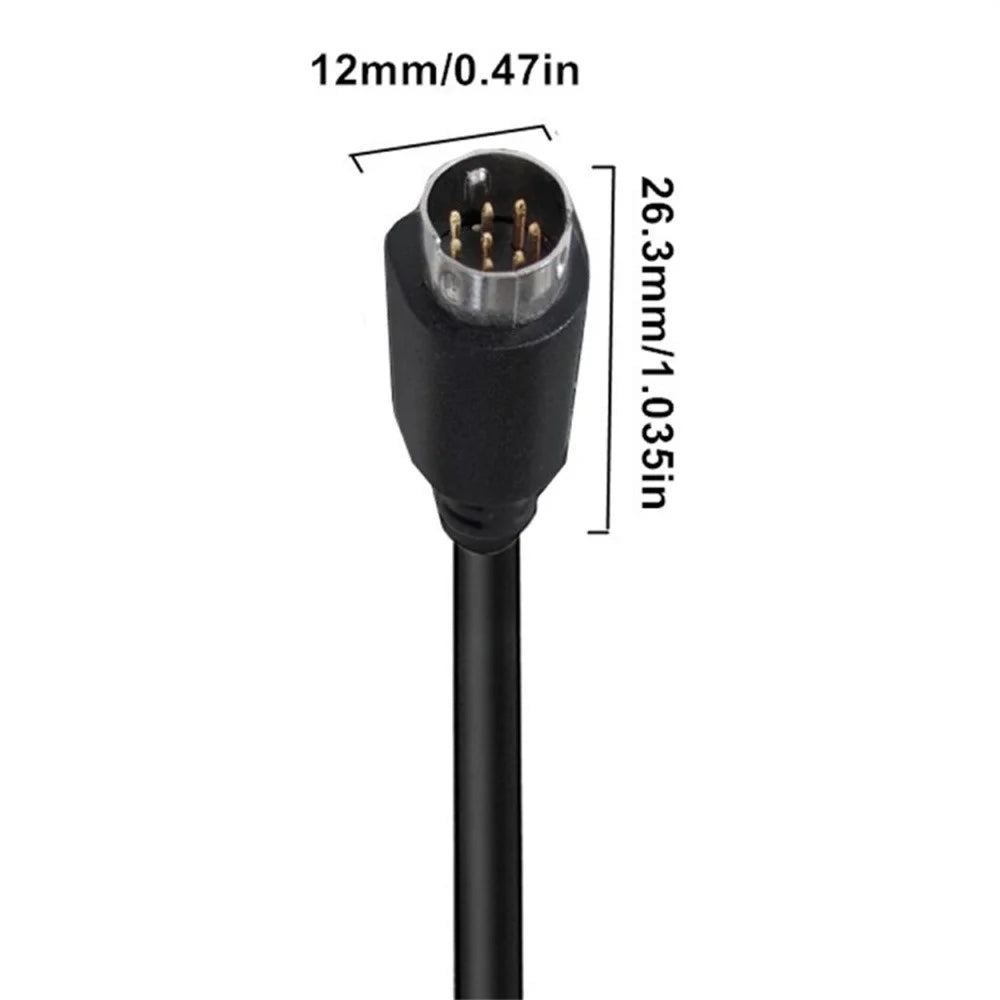1.8m S-Video Cable Mini DIN 8 Pin Male to Female Cord for Set Top Box Computer TV Monitor - Black - 6