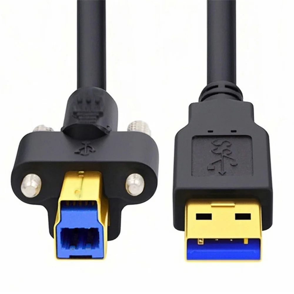U3-102-2.0M USB 3.0 Type A Male to Type B Thumbscrew Standard Male Mount Panel Type for Industrial Camera Scanner - 2