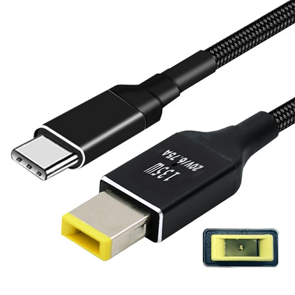 UC-110-1145MM For Lenovo Laptop 1.8m PD 100W USB-C Input to Rectangular Jack Output Power Charge Cable - 1