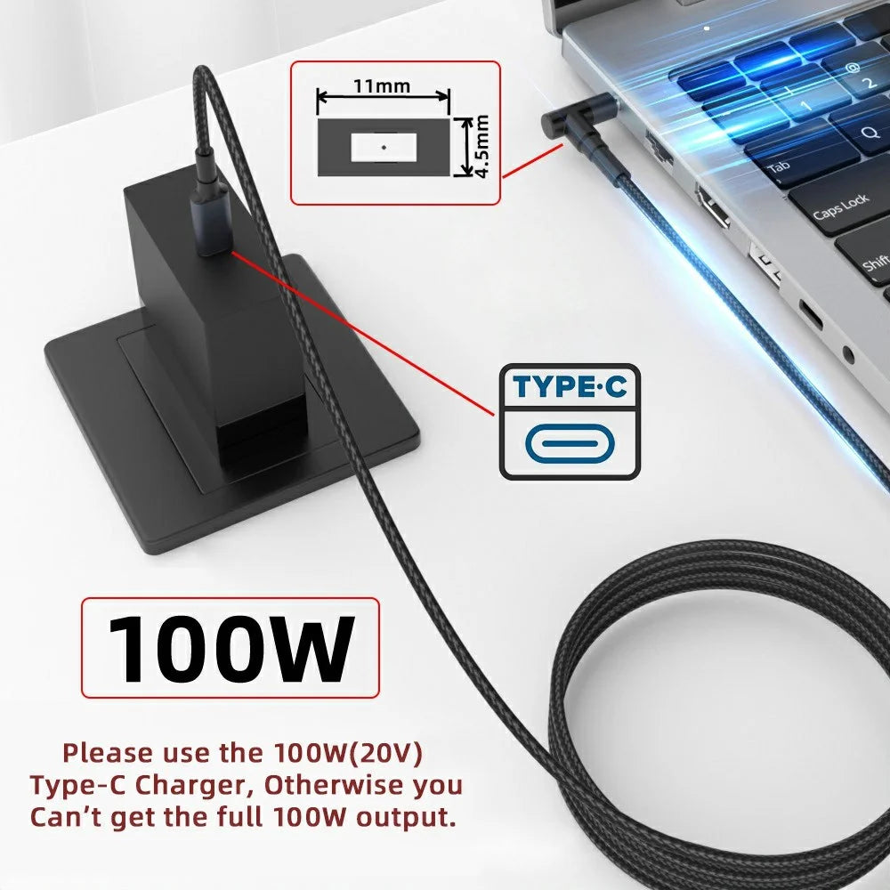 UC-110-1145MM For Lenovo Laptop 1.8m PD 100W USB-C Input to Rectangular Jack Output Power Charge Cable - 6
