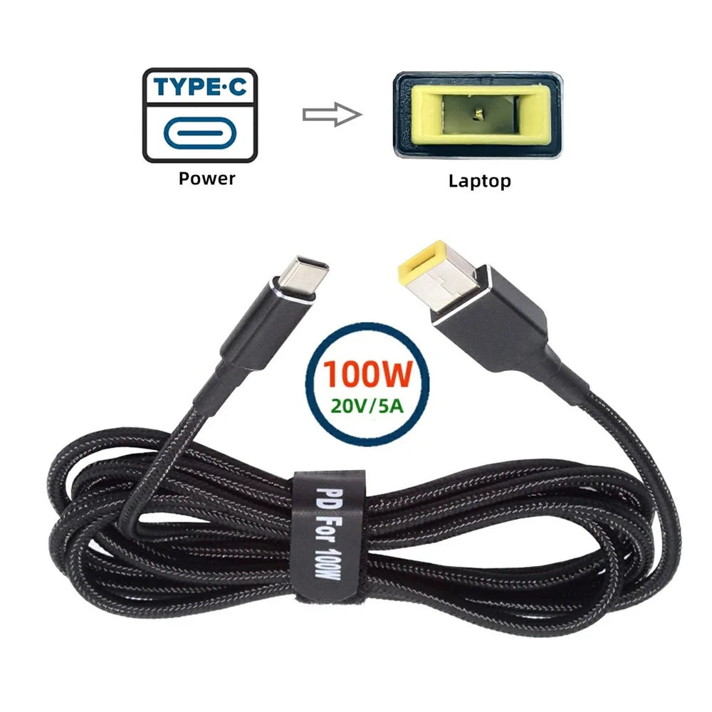 UC-110-1145MM For Lenovo Laptop 1.8m PD 100W USB-C Input to Rectangular Jack Output Power Charge Cable - 7