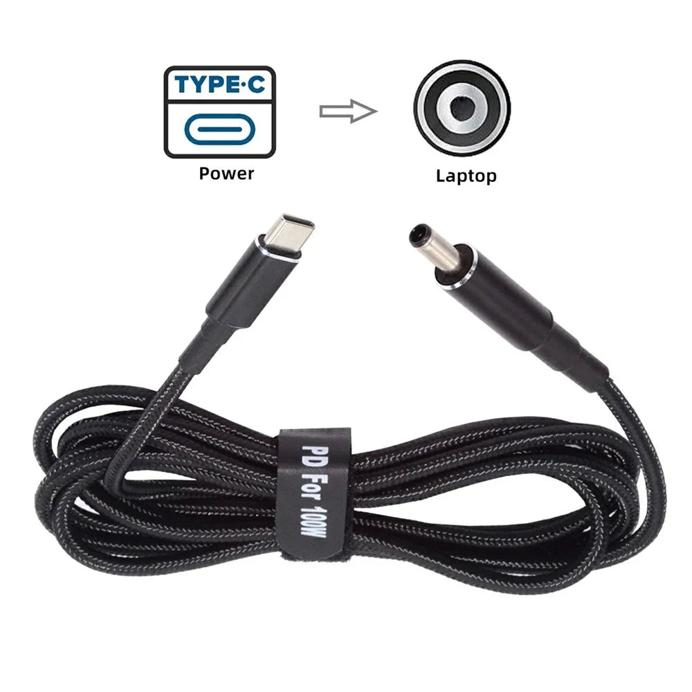 UC-110-4530DE For Dell Laptops 1.8m USB-C to DC 4.5x3.0mm Cable PD 100W Nylon Braid Charging Cord - 7