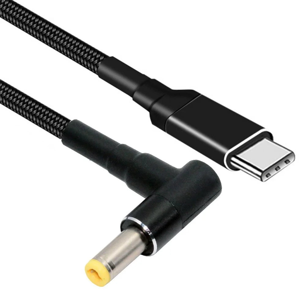 UC-110-5525MM 1.8m USB-C to DC 5.5x2.5mm Cable PD 100W Nylon Braid Charging Cord for Laptop - 1