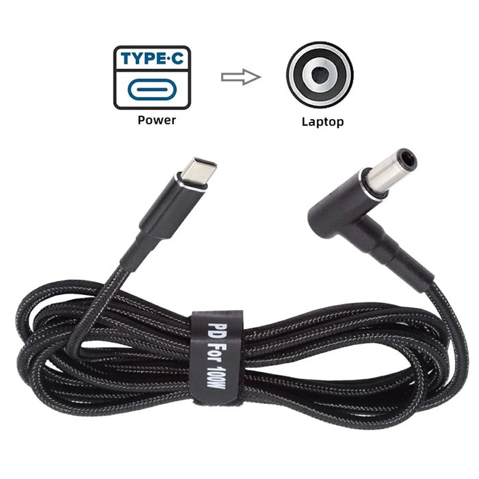 UC-110-6014MM 1.8m USB-C to DC 6.0x1.4x0.6mm PD 100W Fast Charge Cable for Laptop - 7