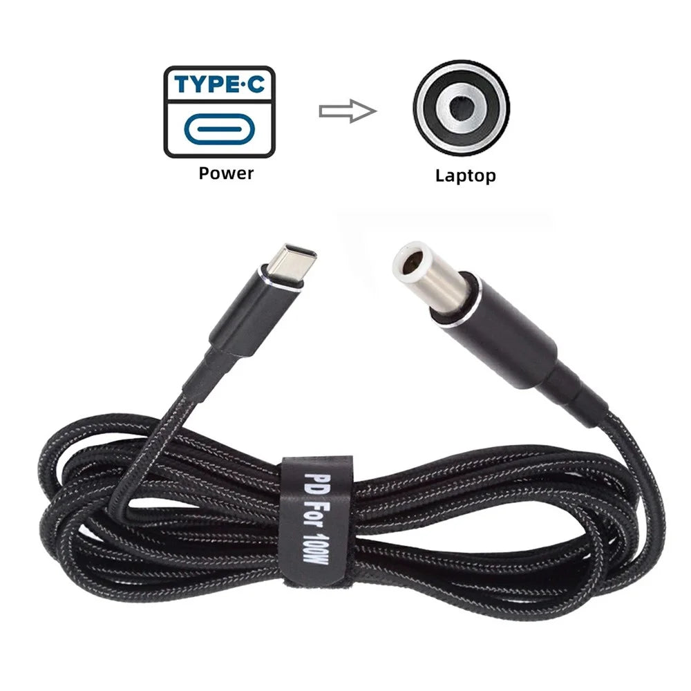 UC-110-7450DE For Dell Laptop 1.8m USB-C to DC 7.4x5.0mm Cable PD 100W Nylon Charging Cord - 7
