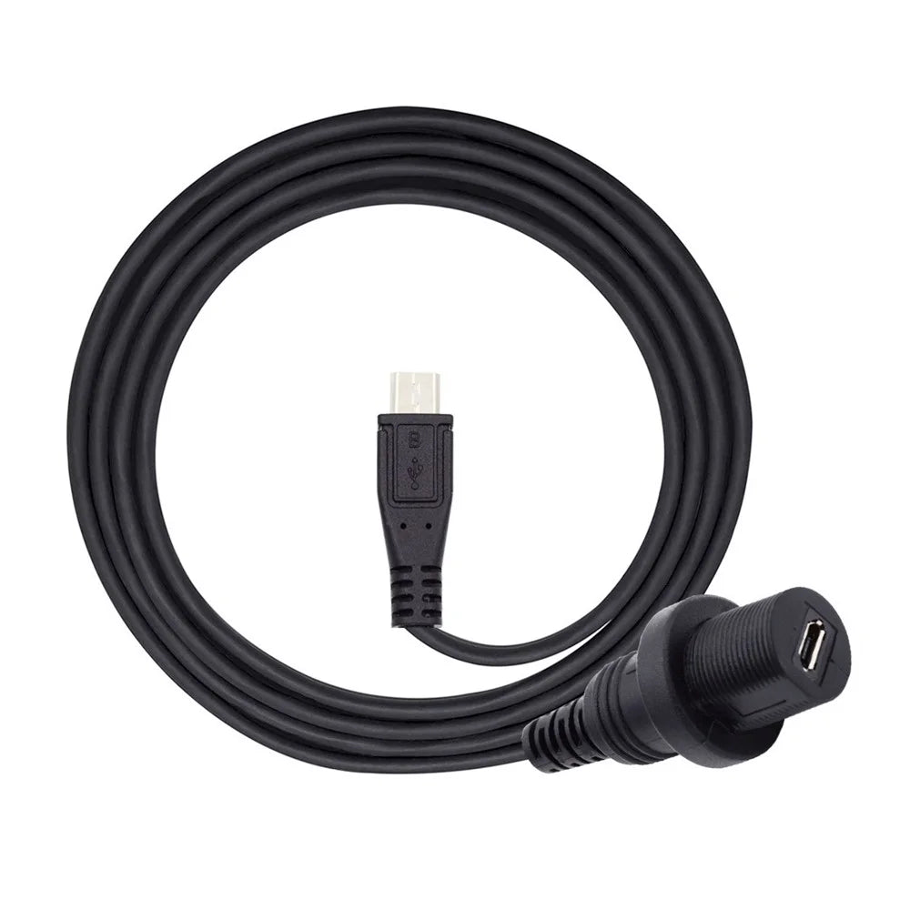 U2-003-1.0M 1m Waterproof 480Mbps Micro USB2.0 5Pin Male to Female Extension Data Power Cable - 2