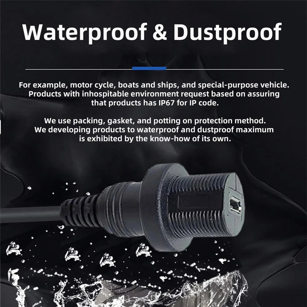 U2-003-1.0M 1m Waterproof 480Mbps Micro USB2.0 5Pin Male to Female Extension Data Power Cable - 3