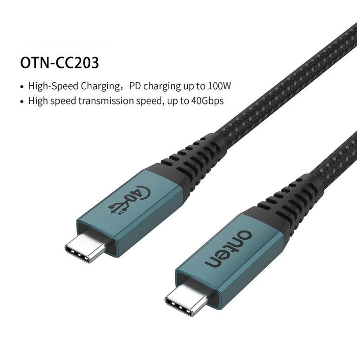 ONTEN OTN-CC203 2m USB4 Cable 40Gbps Transfer Rate 100W Charging Full Function Data Cable - 2