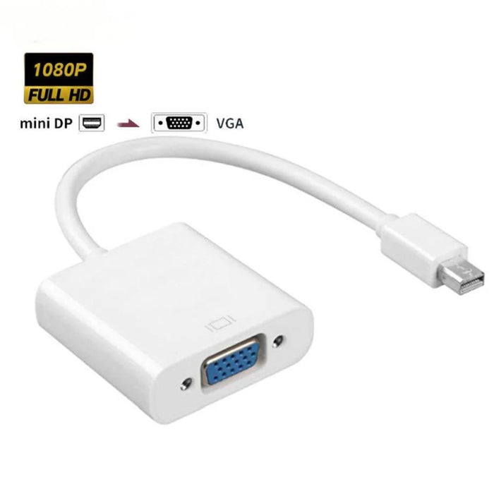 Mini DisplayPort to VGA Adapter for MacBook Pro / Air / iMac to Monitors Projectors TVs - White - 2