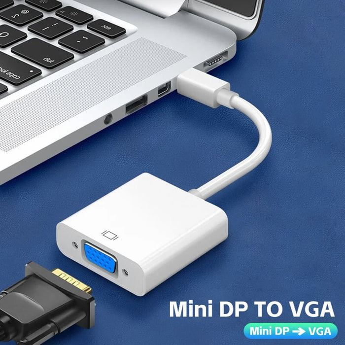 Mini DisplayPort to VGA Adapter for MacBook Pro / Air / iMac to Monitors Projectors TVs - White - 3