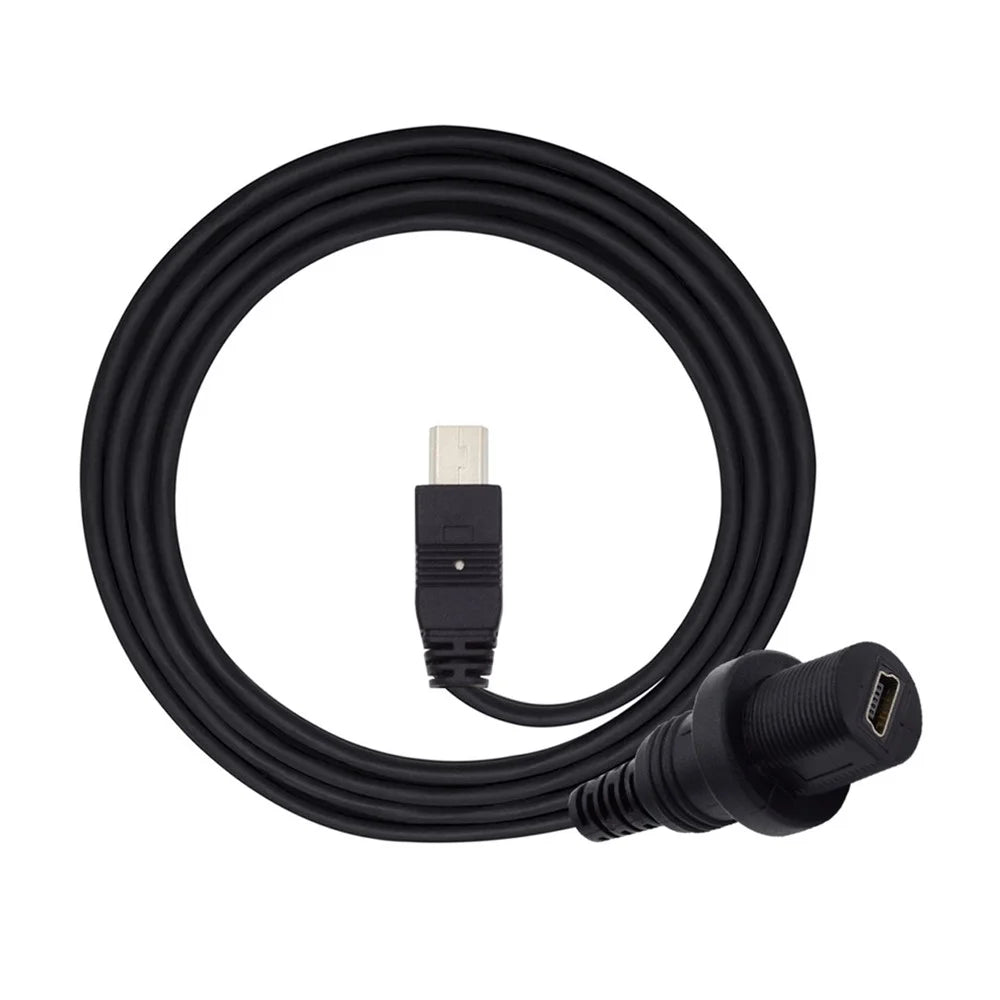 U2-015-1.0M 1m Waterproof Dustproof 480Mbps Mini USB2.0 5Pin Male to Female Extension Cord Data Power Cable - 2