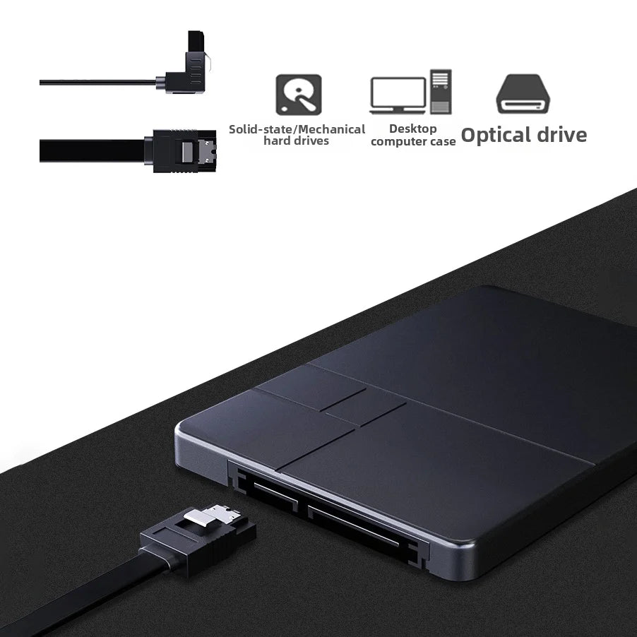 JEYI SATA 3.0 Data Cable 40cm High Speed HDD SSD Connector Straight/Right Angle for Computer Motherboard - L11 (Dual Straight Head) - 6