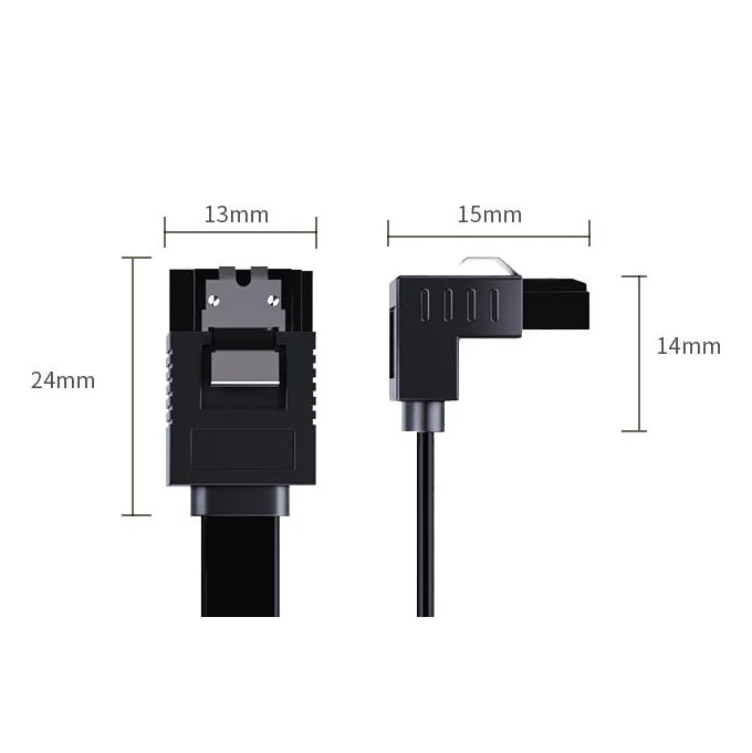 JEYI SATA 3.0 Data Cable 40cm High Speed HDD SSD Connector Straight/Right Angle for Computer Motherboard - L11 (Dual Straight Head) - 7