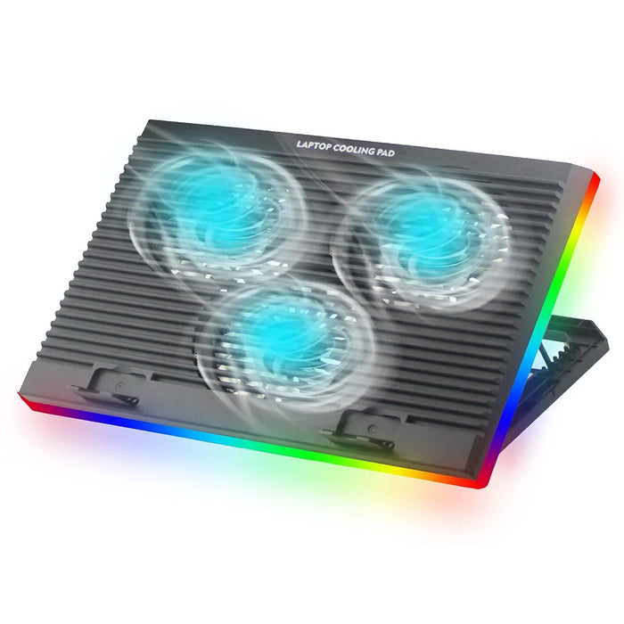 CP253 Laptop Cooling Pad 3 Fans RGB Adjustable Height Cooling Stand for Notebook  /  Laptop - 1