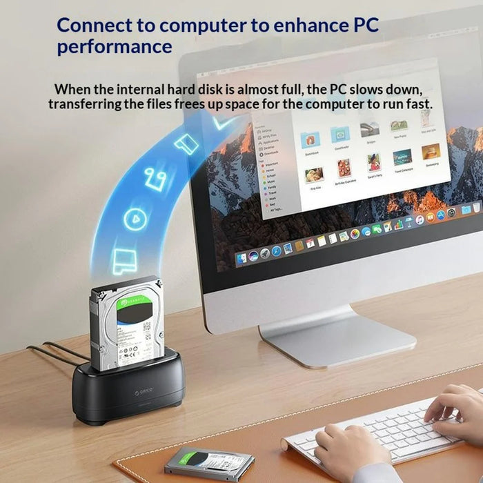 ORICO DD18C3 Hard Drive Dock Mobile Copy Station Compatible with 2.5 / 3.5 Inch SATA Hard Drives - EU Plug - 3