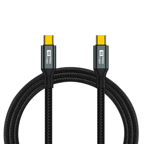 D33205 50cm USB 3.2 Type-C to Type-C Cable 8K 20Gbps 100W Fast Charging Data Cable - Black - 1