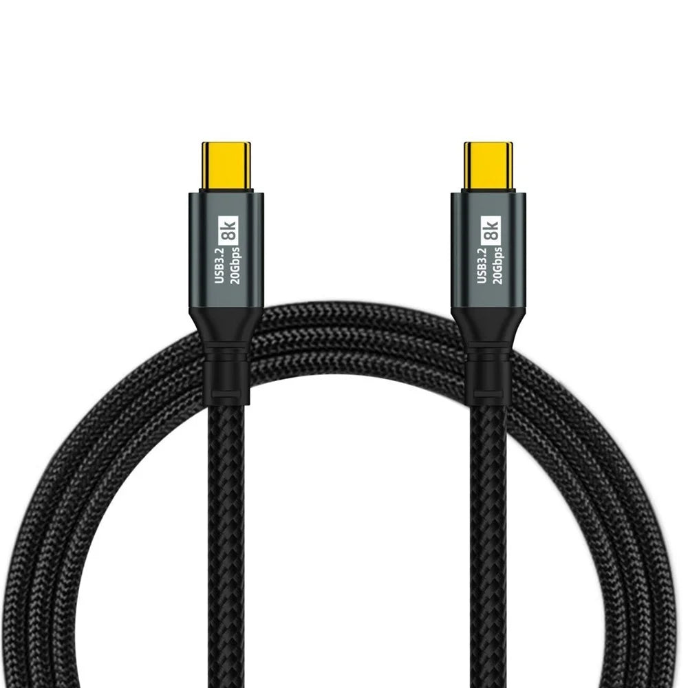 D33230 3m USB 3.2 Type-C to Type-C Cable 8K 20Gbps 100W Fast Charging Data Cable - Black - 1