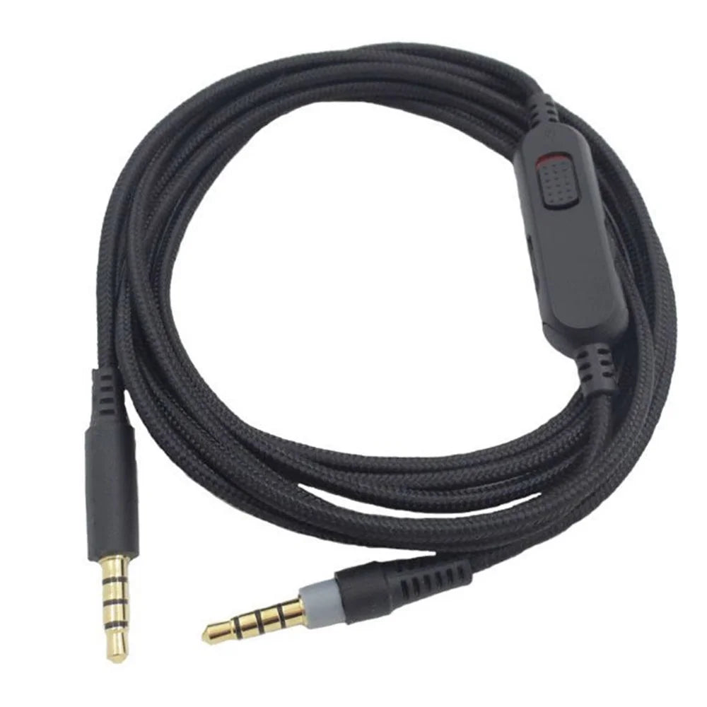 2m Aux Wire 3.5mm Jack Aux Cable 3.5mm Male to Male Gaming Headset Audio Connection Line for HyperX Cloud Mix Alpha Headphone - Black - 1