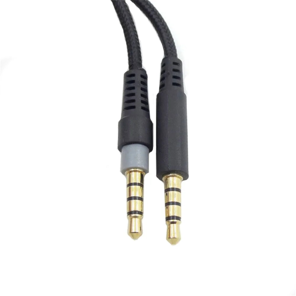 2m Aux Wire 3.5mm Jack Aux Cable 3.5mm Male to Male Gaming Headset Audio Connection Line for HyperX Cloud Mix Alpha Headphone - Black - 3