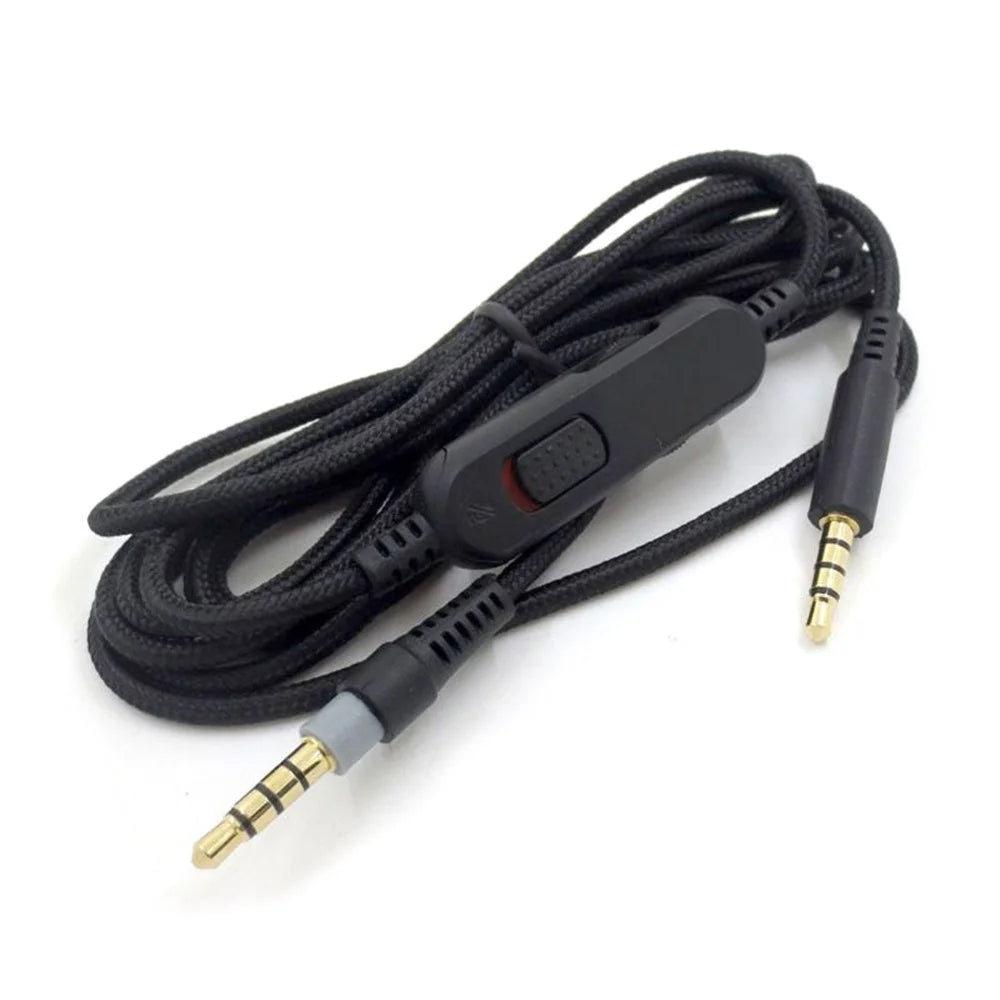 2m Aux Wire 3.5mm Jack Aux Cable 3.5mm Male to Male Gaming Headset Audio Connection Line for HyperX Cloud Mix Alpha Headphone - Black - 4