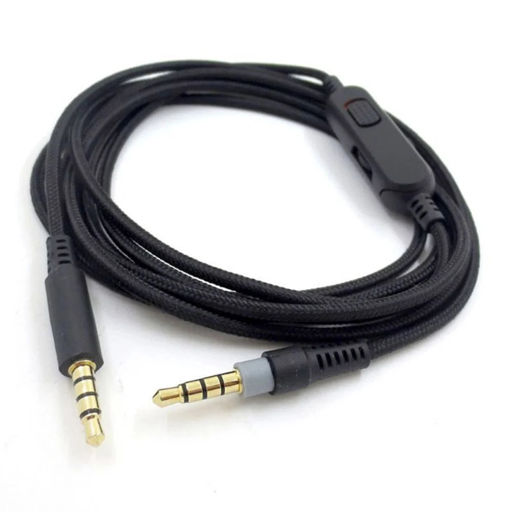 2m Aux Wire 3.5mm Jack Aux Cable 3.5mm Male to Male Gaming Headset Audio Connection Line for HyperX Cloud Mix Alpha Headphone - Black - 5