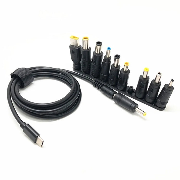 1.5m Multifunctional USB-C to DC Power Cable PD Fast Charging Power Cord with 10Pcs Adapters for Laptop - 3
