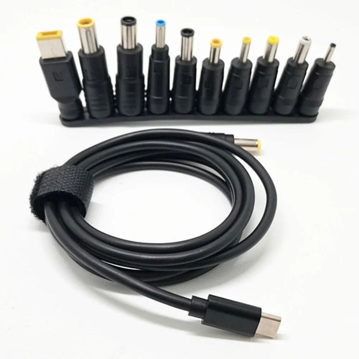 1.5m Multifunctional USB-C to DC Power Cable PD Fast Charging Power Cord with 10Pcs Adapters for Laptop - 5