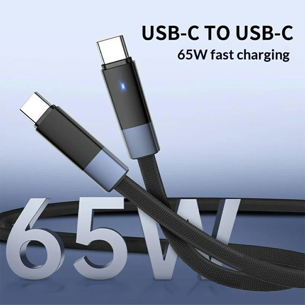 LDNIO LC241c 1m USB-C to USB-C Cable 65W PD Fast Charging Auto Power-Off Data Cord - Black - 7