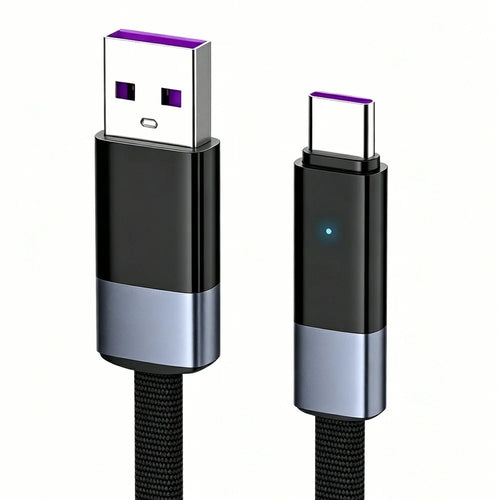 LDNIO LS241Q 1m USB to Type-C Cable 100W PD Fast Charging Auto Power-Off Date Cord for Phone Laptop - Grey - 1