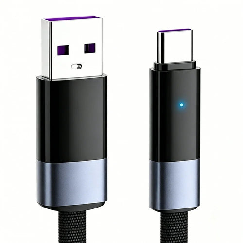 LDNIO LS241Q 2m USB to Type-C Cable 100W PD Fast Charging Auto Power-Off Date Cord for Phone Laptop - Grey - 1