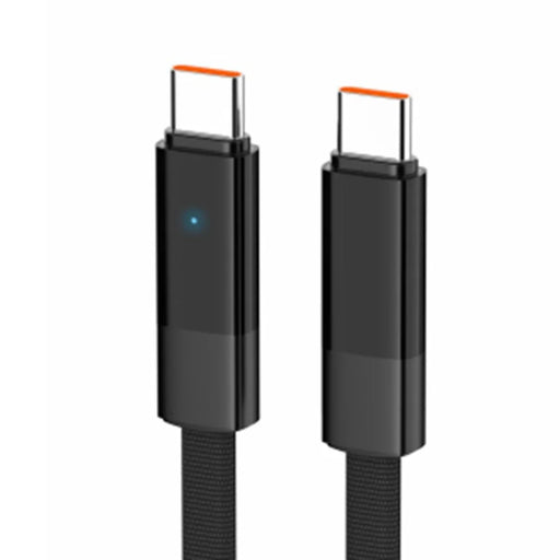 LDNIO LC241c 1m 100W USB-C to USB-C Cable Auto Power Cut-off LED Breathing Light Date Cord for Laptop Phone - Black - 1