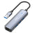LDNIO DS-124U USB-A to RJ45 + 3xUSB3.0 Hub Gigabit Ethernet Adapter 4-in-1 Docking Station for Laptop PC - Grey - 1