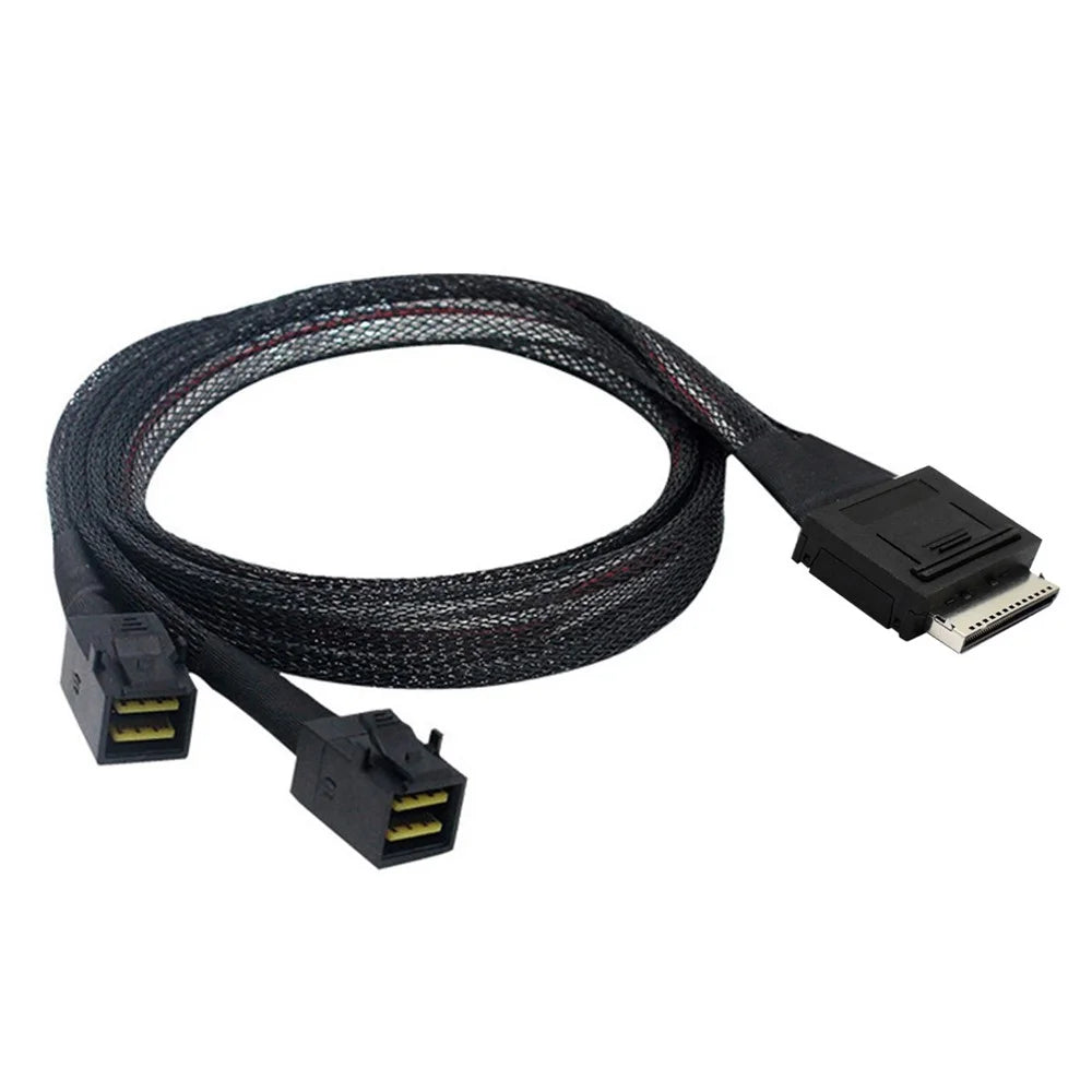 SF-051-0.5M 50cm OCuLink PCIe PCI-Express SFF-8611 8x 8-Lane to Dual SFF-8643 HD 4x SSD Data Active Cable - 2