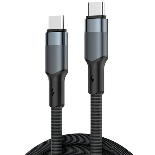 LDNIO LC352C 2m USB-C to USB-C Braided Cable 65W PD Fast Charging Data Cable with Reinforced Metal Connector for Laptop Phone - Black - 1